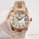 Swiss 2836 Rolex Day-Date 36 Rose Gold Mother-of-pearl Dial Replica Watch